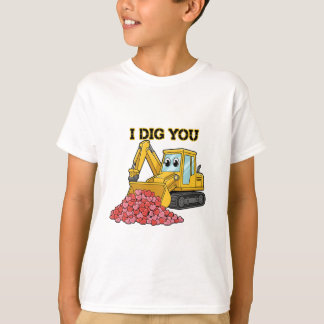 T-shirt I Dig You Cute Excavator Construction Truck Boys
