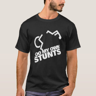 T-shirt I Do My Own Stunts funny Handicap Wheelchair gag P