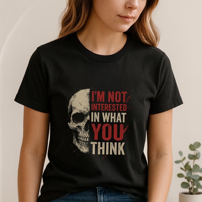 T-shirt I don't care Tee; Fun Bold Skull Statement  (Créateur téléchargé)
