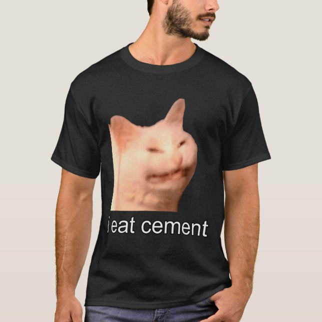 T-shirt I Eat Cement Cursed Cat Funny Oddly Specific Meme  (Devant)