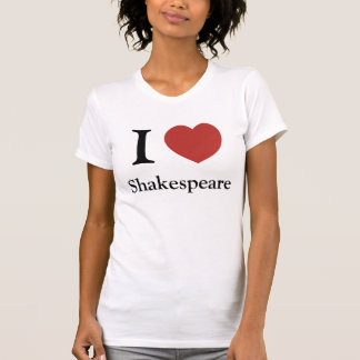 T-shirt I femelle de Shakespeare de coeur