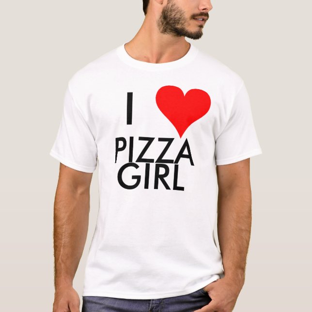 T-shirt I fille de pizza de coeur (Devant)