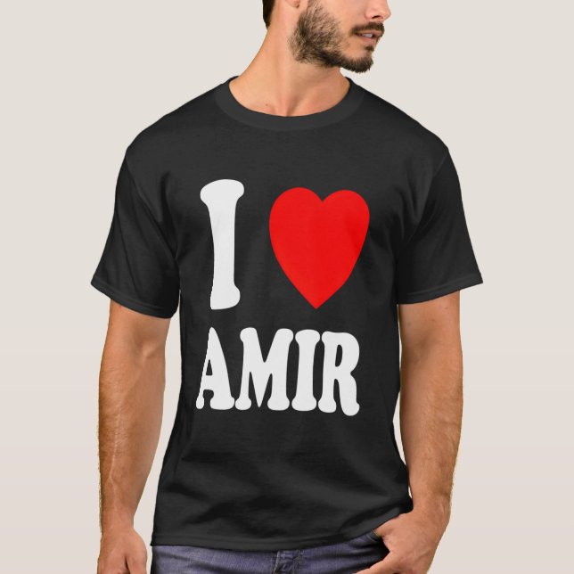 T-shirt I He Love Amir Spouse Married (Devant)