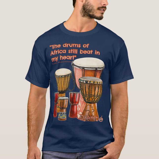 T-shirt I hear Djembe Drums African Drums (Devant)