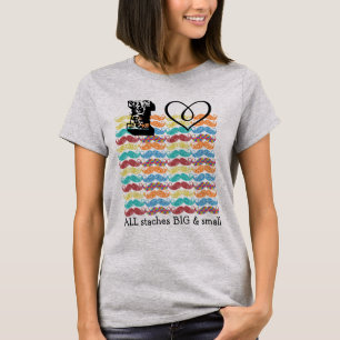 T-shirt I Heart All Staches Grosse et Petite Moustache