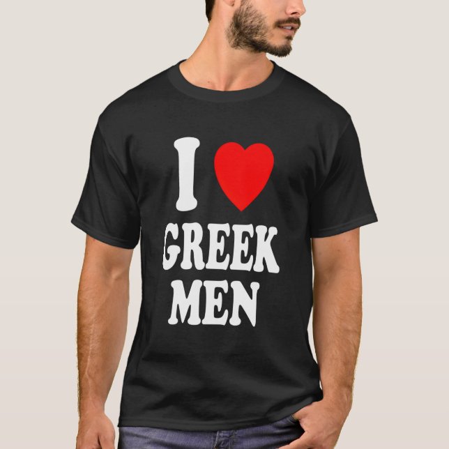 T-shirt I Heart (Amour) Grec Hommes Sexy Hot Preference At (Devant)