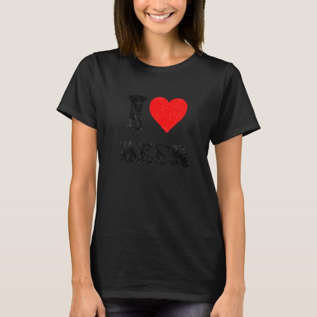T-shirt I Heart Beer  I Love Beer Alcohol  Drinking (Devant)