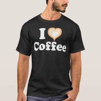 T-shirt I Heart Coffee Funny Cute Latte Art Barista Cappuc