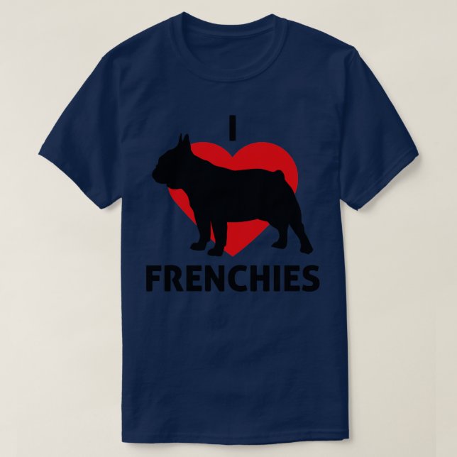 T-shirt I Heart Frenchies Grand pour les propriétaires de  (Design devant)