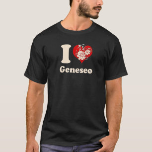 T-shirt I Heart Geneseo New York Floral