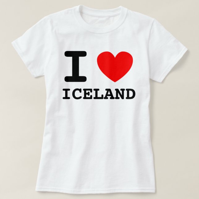 T-shirt I Heart Islande Chemise (Design devant)