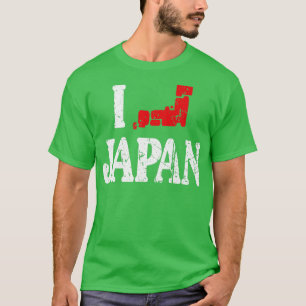 T-shirt I Heart Japan I Love Japanese Map Love Japan Kawai