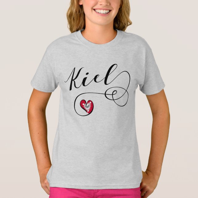 T-shirt I Heart Kiel, Allemagne, allemand (Devant)