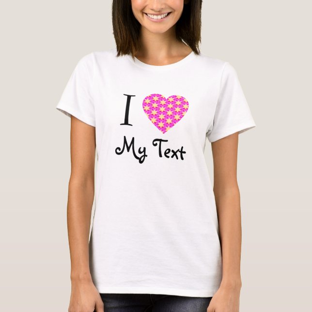 T-shirt I Heart Love - Ajouter votre propre texte personna (Devant)