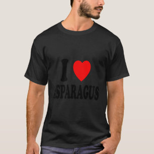 T-shirt I Heart Love Asparagus Vegan Végétarien Favori V