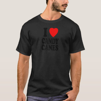 T-shirt I Heart Love Candy Canes Winter Peppermint Christm