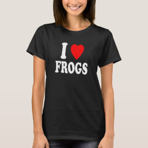 T-shirt I Heart Love Frogs Favori Animal Amphibian Eau