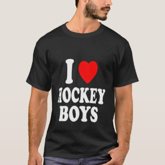 T-shirt I Heart Love Hockey Boys Patinage Ice Attraction H
