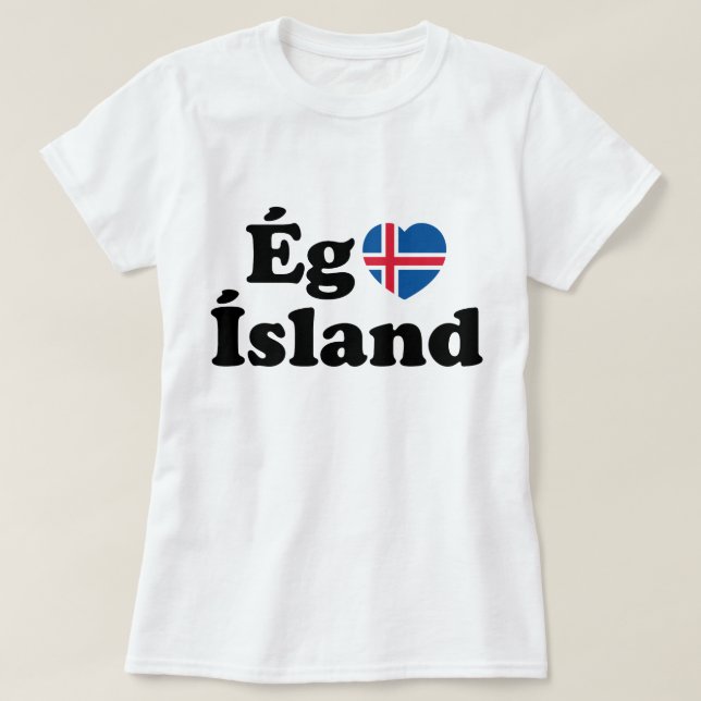 T-shirt I Heart (Love) Islande [Ég Elska Ísland] Islandais (Design devant)