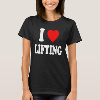 T-shirt I Heart Love Lifting Gym Workout Weights Body Buil