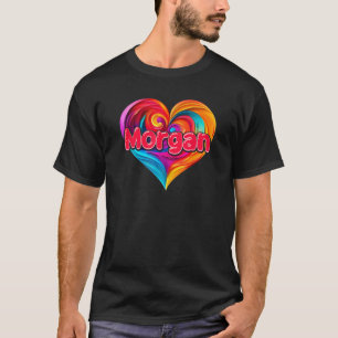 T-shirt I Heart Love Morgan Prénom Colorful nommé