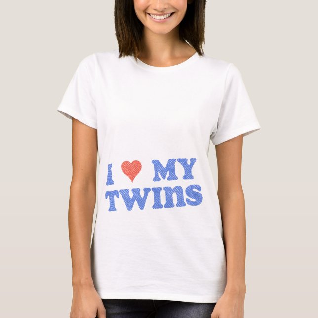 T-shirt I Heart My Twins (Devant)