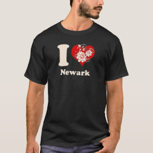 T-shirt I Heart Newark New Jersey Floral