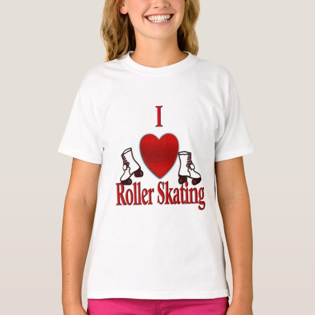 T-shirt I Heart Roller Patinage (Devant)