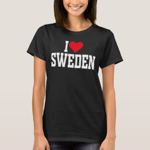 T-shirt I Heart Suède avec coeur rouge J'aime Suède