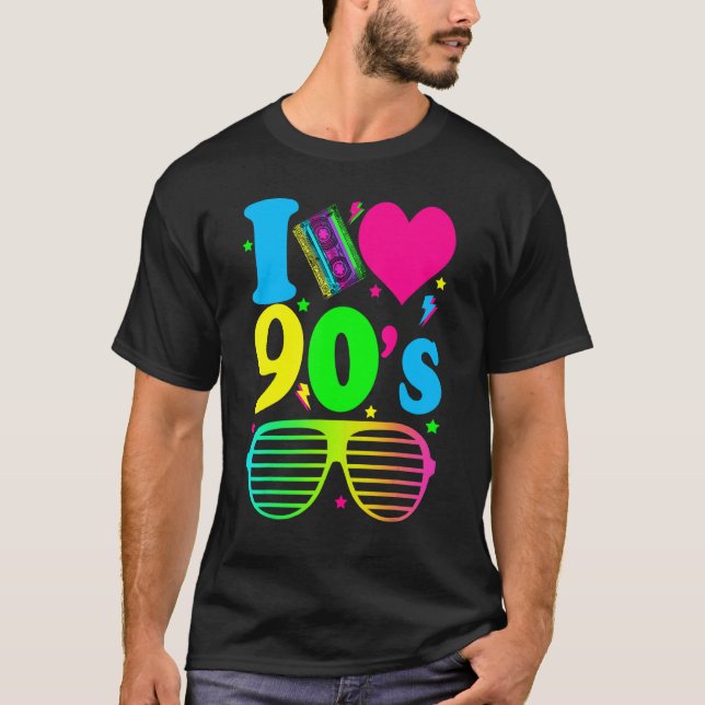 T-shirt I Heart The Nineties 1990's 90 (Devant)