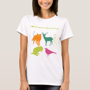 T-shirt I Heart Toutes les Créatures Gros et Petits