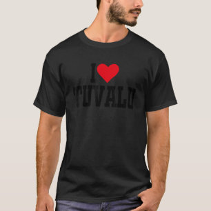 T-shirt I Heart Tuvalu avec coeur rouge J'aime Tuvalu