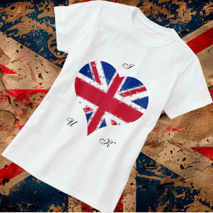 T-shirt I Heart UK Union Jack British Flag