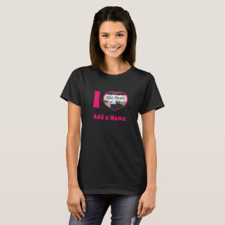 T-shirt I heart you add Name photo cute modern