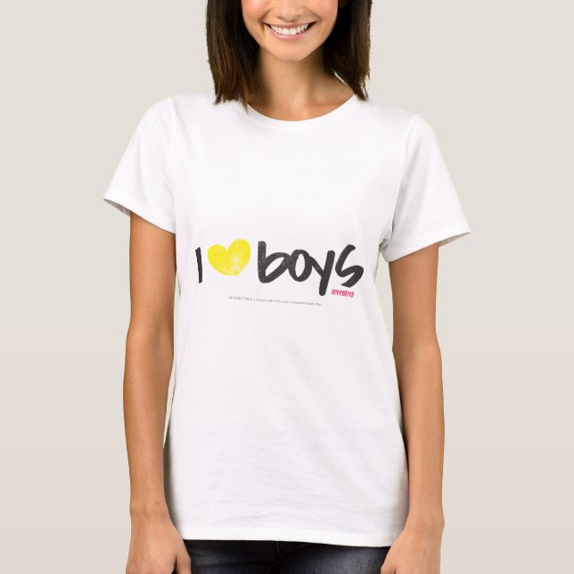 T-shirt I jaune de garçons de coeur (Devant)