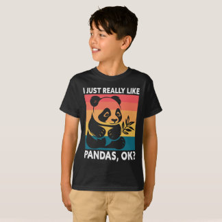 T-shirt I Just Really Like Pandas OK – Cute Retro Panda