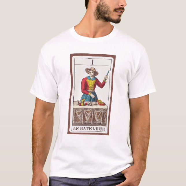 T-shirt I le magicien, sept cartes de tarot (Devant)