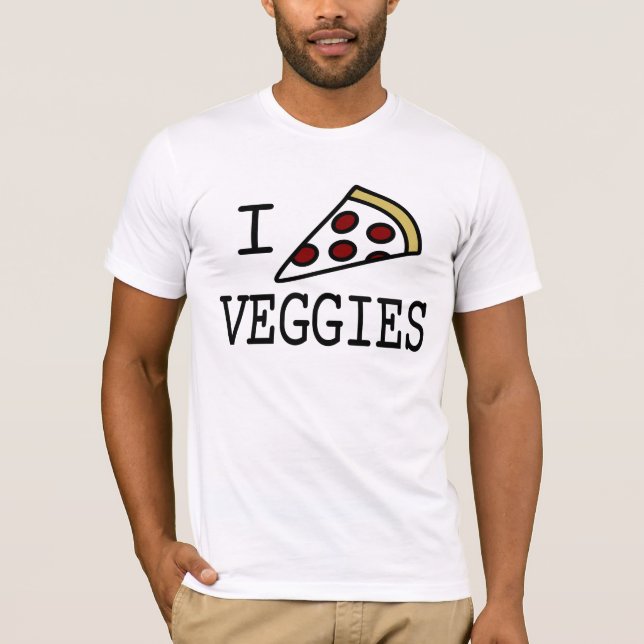 T-shirt I légume de pizza (Devant)