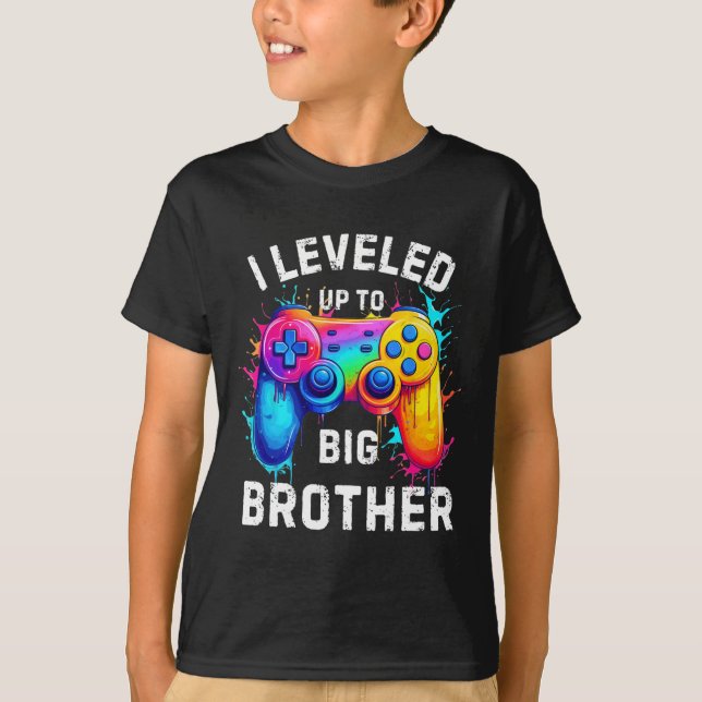 T-shirt I Leveled Up To Big Brother Funny Gamer Splash Art (Devant)
