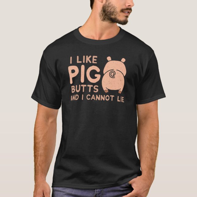 T-shirt I like PIG Butts  Barbecue (Devant)