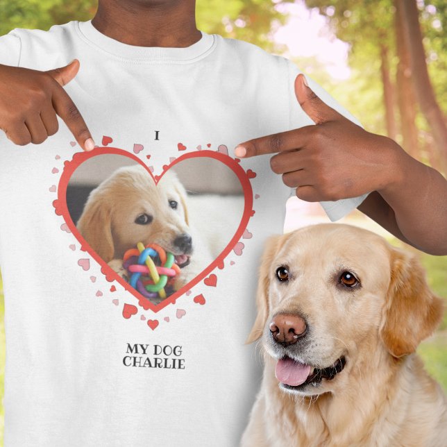 T-shirt I Log My Dog Heart with Pet Photo and Name (Créateur téléchargé)