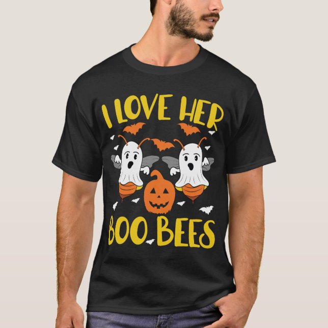 T-shirt I Loo Her Boo Bees tee Funny Couples Halloween Co (Devant)