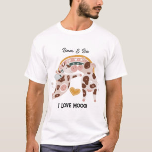 T-shirt I Looo Mooo Cute Cow Customisé Cadeau Lui