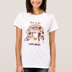 T-shirt I Looo Mooo Cute Cow Customisé Cadeau Lui