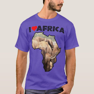 T-shirt I Love Africa Wildlife Map Elephant Bodyguard