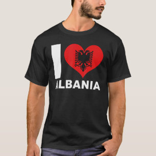 T-shirt I Love Albanie Heart Flag Albanie