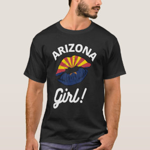 T-shirt I Love Arizona Girl State Flag Kiss Lips AZ