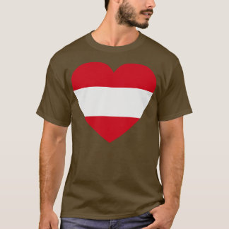 T-shirt I Love Austria HeartFormé drapeau autrichien