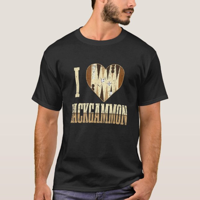 T-shirt I love Backgammon Board Games (Devant)