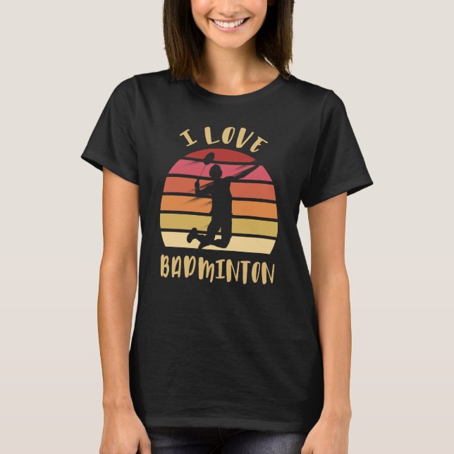 T-shirt I Love Badminton Jump Smash (Devant)